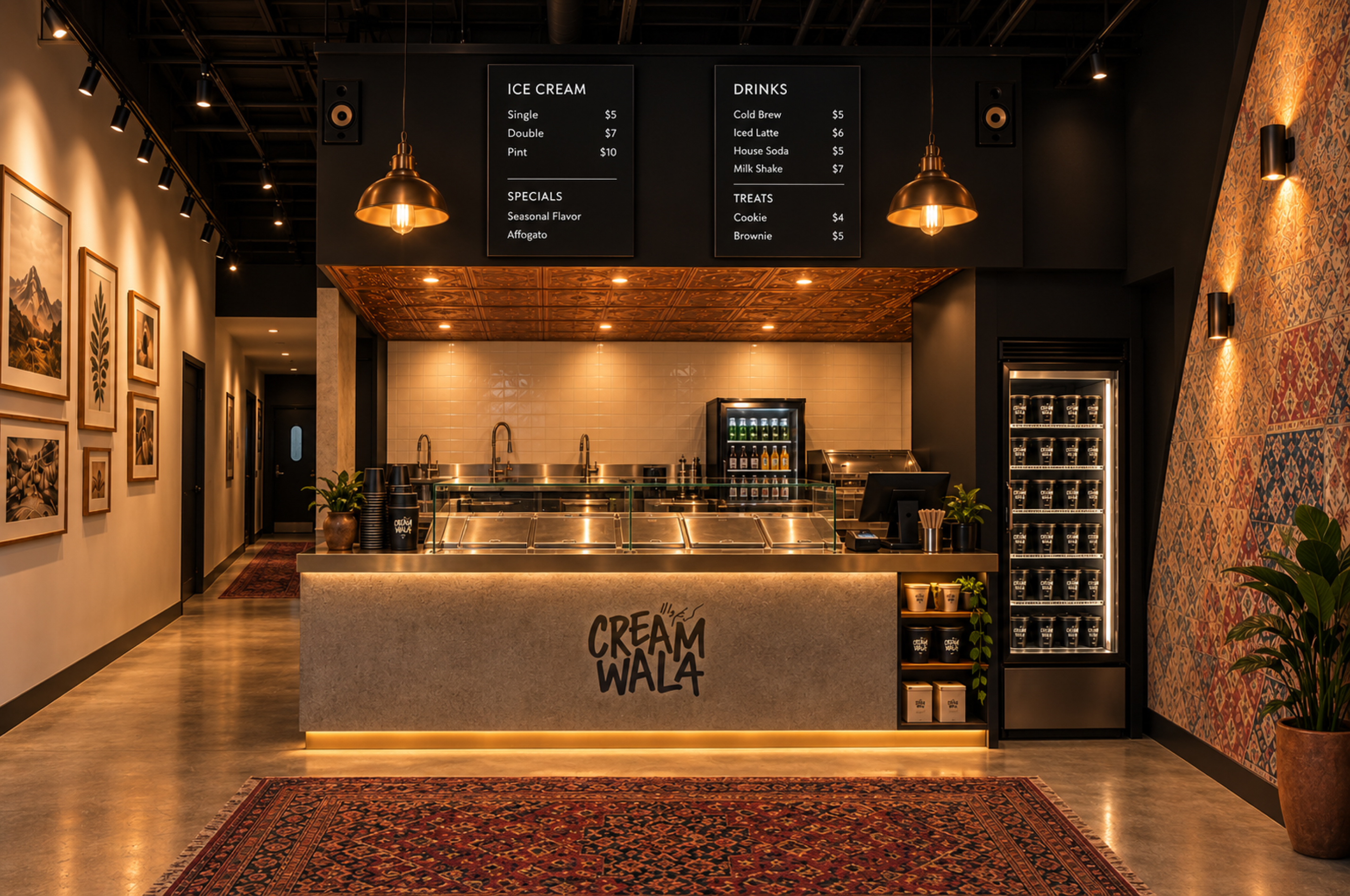 Creamwala store interior rendering
